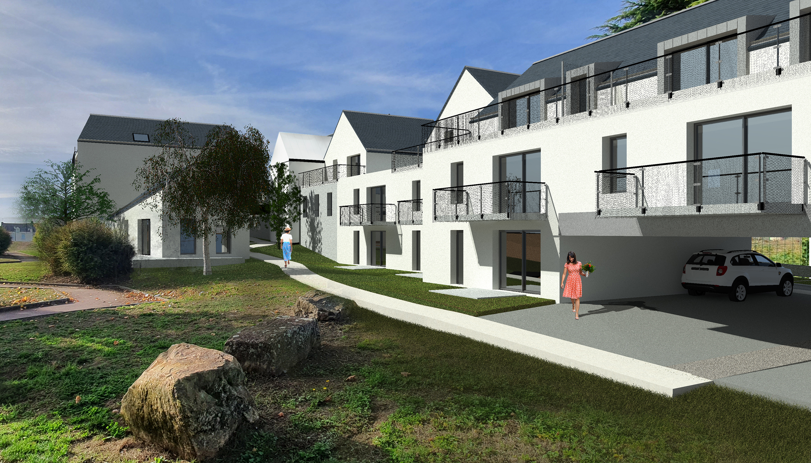 Projet urbain : Logements et commerces, salle commune - SURZUR (56)