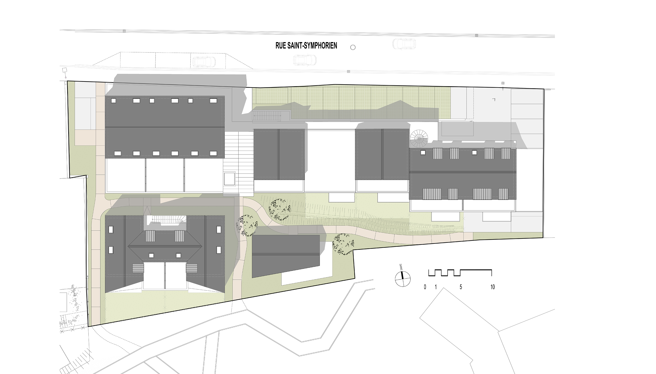 Projet urbain : Logements et commerces, salle commune - SURZUR (56)